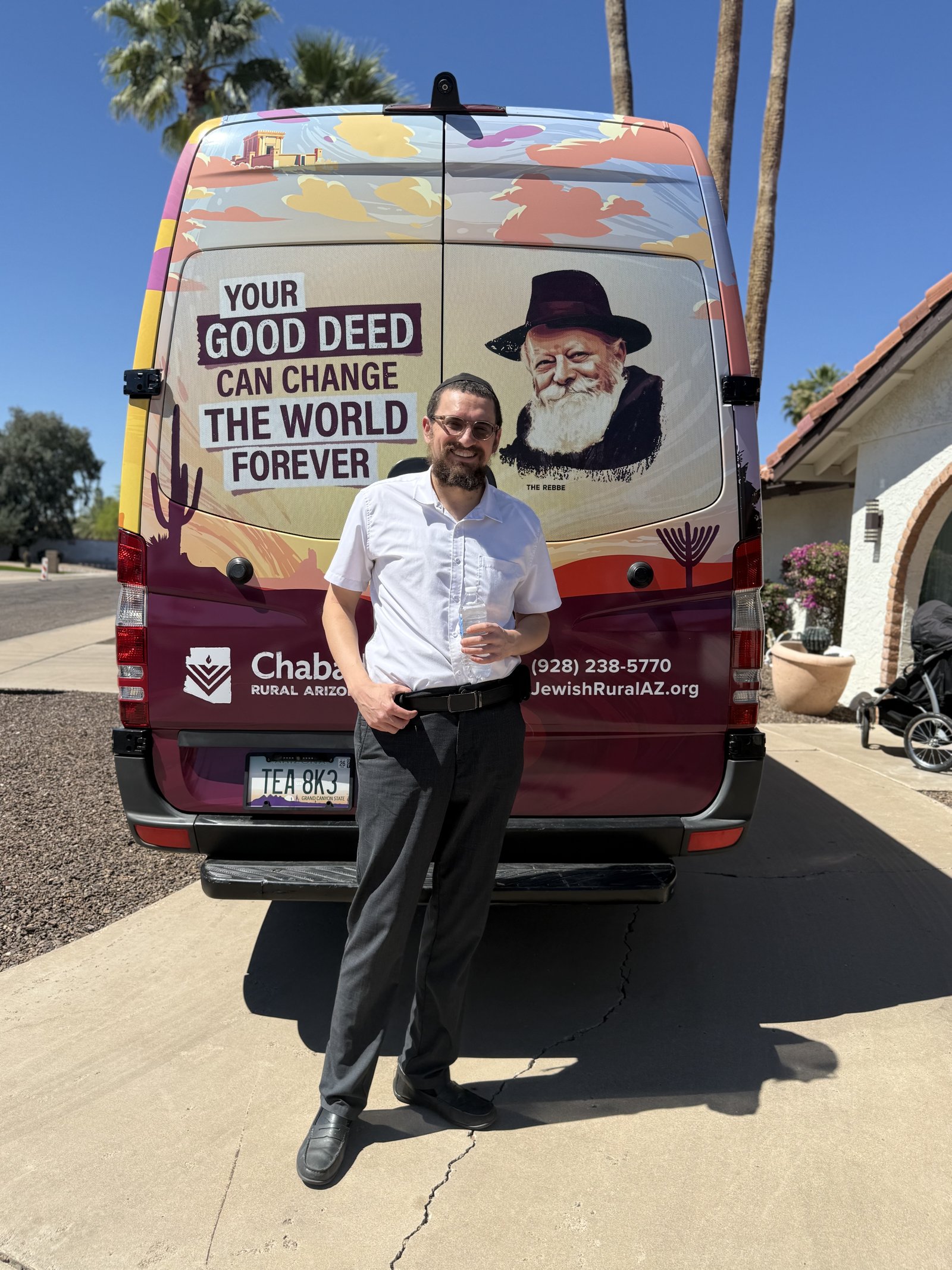 The Mobile Jewish Center van carrying the Rebbe's message across rural Arizona